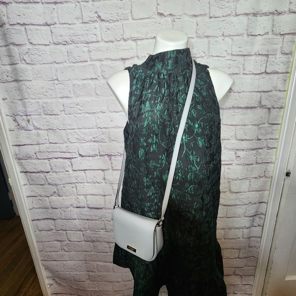 Kate Spade Lauren Way‎ Carsen Saffiano Leather Crossbody Shoulder Bag Gray Small - Picture 15 of 16